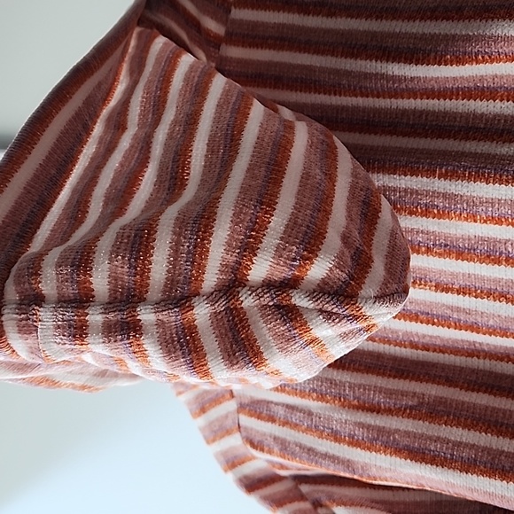 Anthropologie Saturday Sunday Stripe Retro Chenille Knit Flare Hoodie - Picture 7 of 7